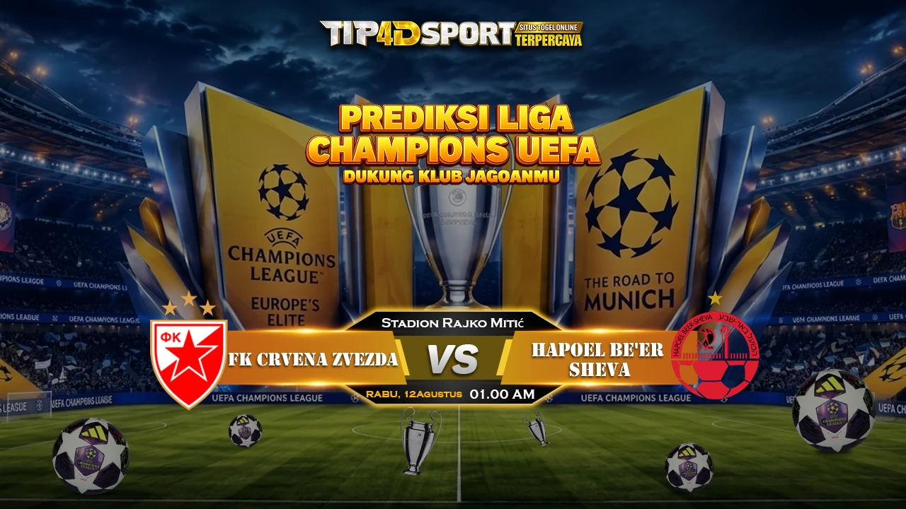 PREDIKSI UEFA CHAMPIONS LEAGUE Red Star Vs Hapoel Be'er Sheva